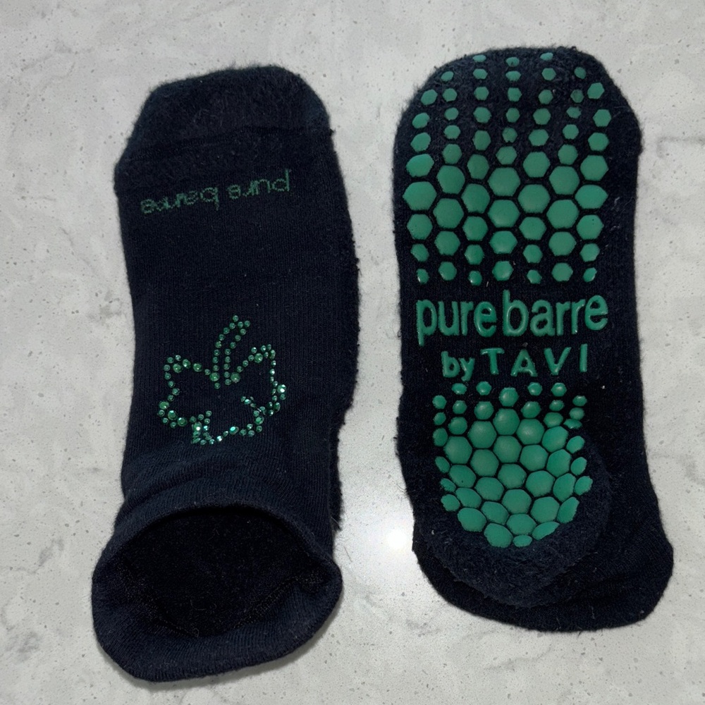 Pure Barre by Tavi Lucky Shamrock Barre Socks, Size S/M